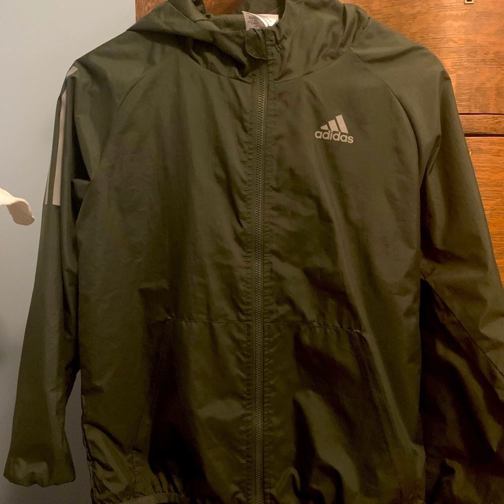 Army green Adidas windbreaker